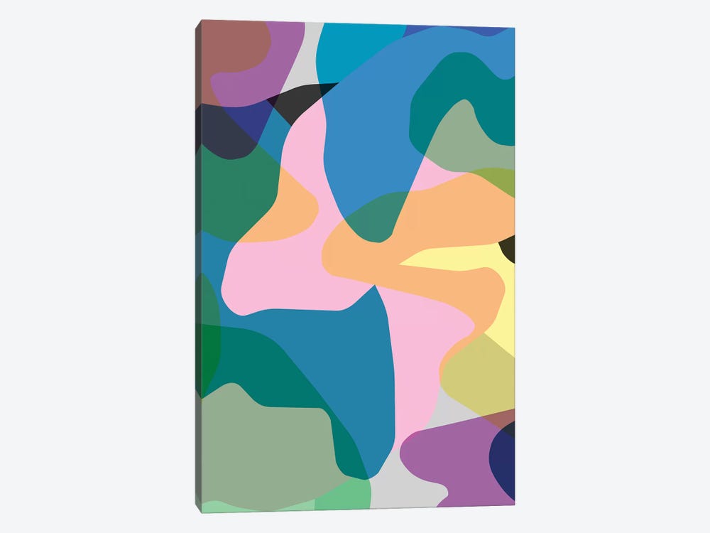 Abstract Camouflage Colorful by Ninola Design 1-piece Canvas Wall Art