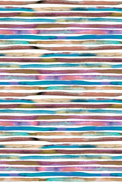 Stripes: Watercolor Stripes Blue Purple by Ninola Design