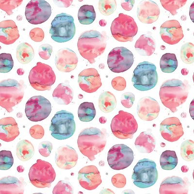 Big Watery Dots Pink by Ninola Design canvas print