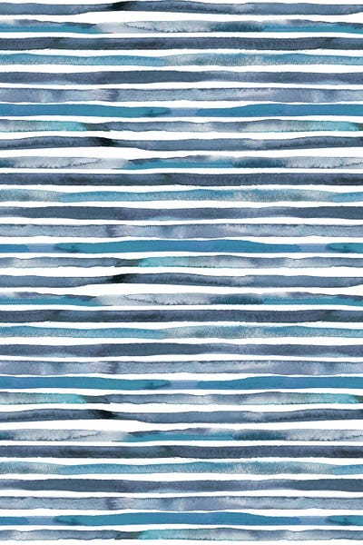 Watercolor Stripes Blue by Ninola Design acrylic art print