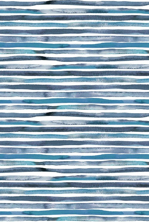 Watercolor Stripes Blue