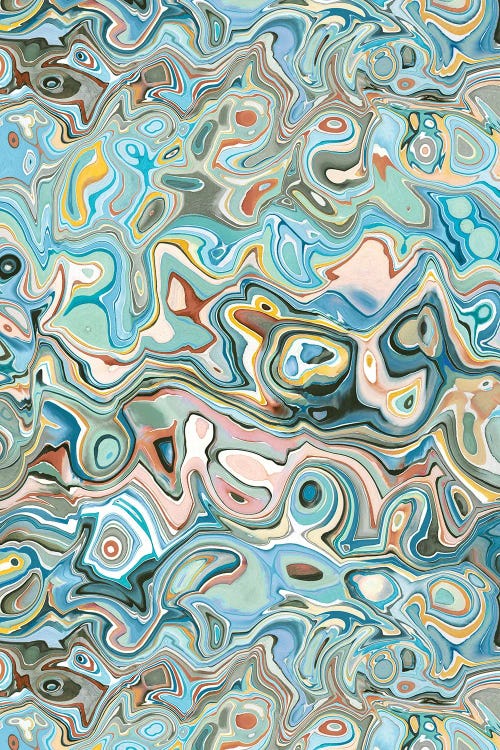 Trippy Watercolor Agate Layers Blue by Ninola Design wall art