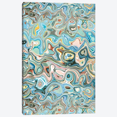 Trippy Watercolor Agate Layers Blue Canvas Print #NDE152} by Ninola Design Canvas Print