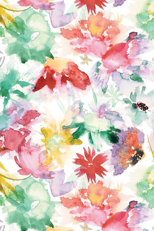 Watercolor Big Flowers Multicolored