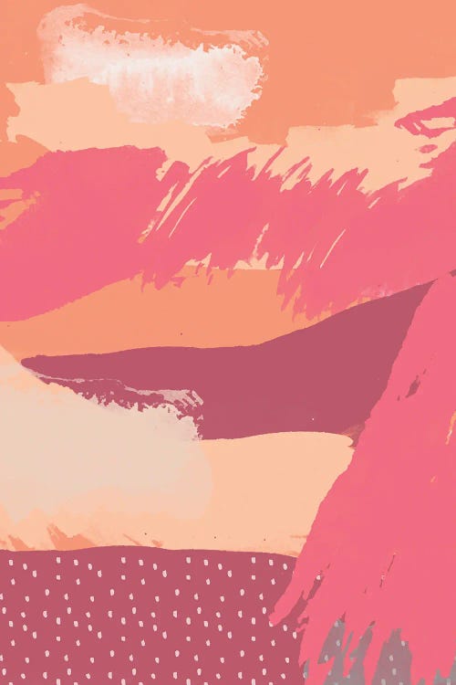 Artistic Brushstrokes Coral by Ninola Design wall art