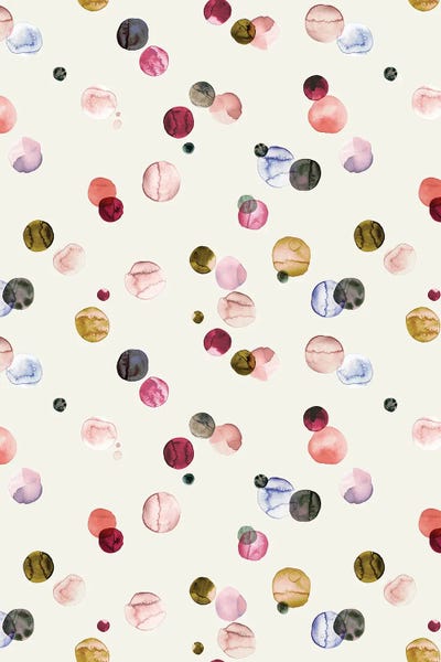 Watercolor Dots Multi by Ninola Design metal wall art