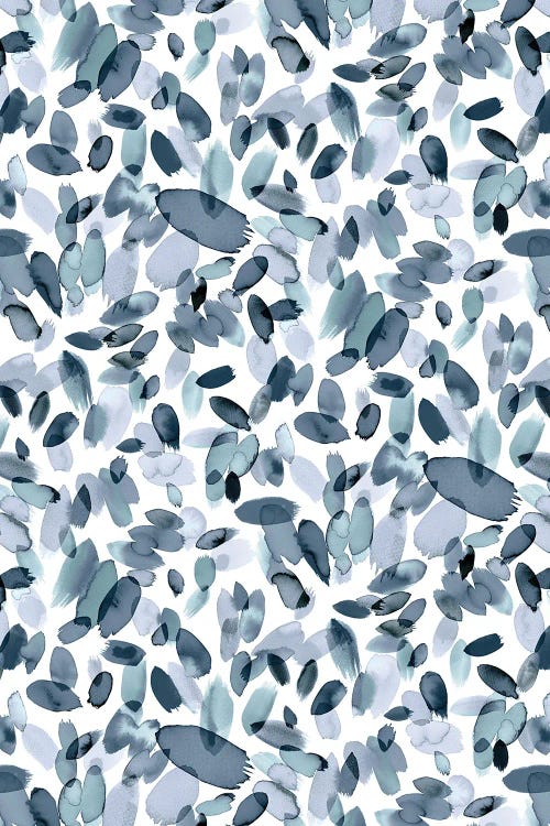 Watercolor Petal Stains Blue Gray