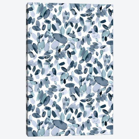 Watercolor Petal Stains Blue Gray Canvas Print #NDE162} by Ninola Design Canvas Wall Art
