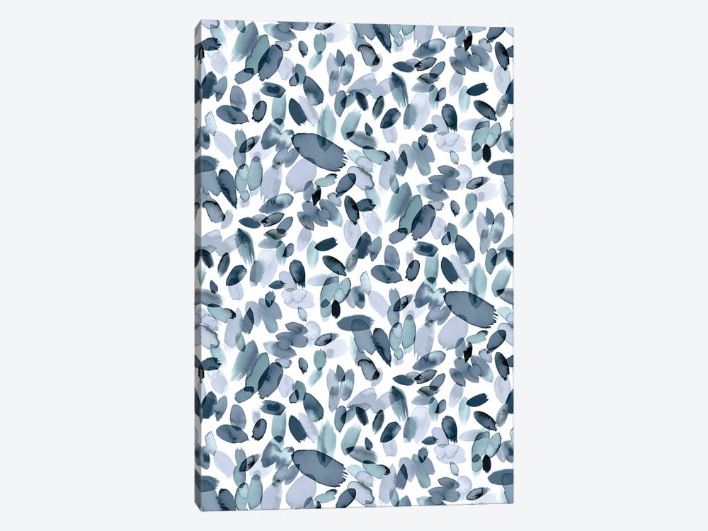 Watercolor Petal Stains Blue Gray by Ninola Design 1-piece Canvas Print