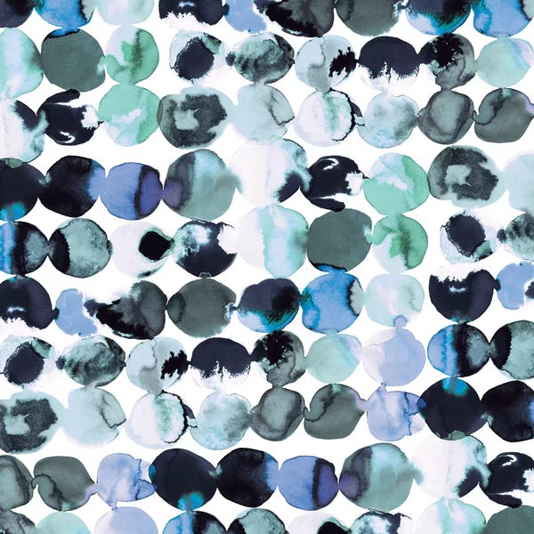 Polka Dot: Blue Ink Dots by Ninola Design