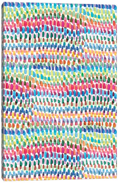 Artsy Strokes Stripes Colorful Canvas Art Print - Stripe Patterns