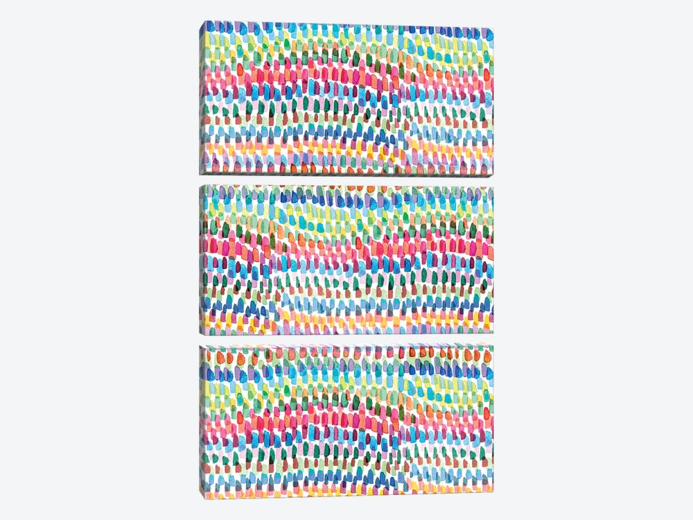 Artsy Strokes Stripes Colorful by Ninola Design 3-piece Canvas Art