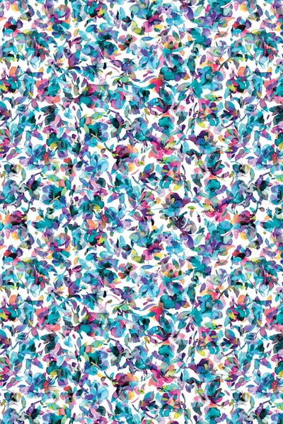 Aquatic Flowers Blue by Ninola Design metal wall art