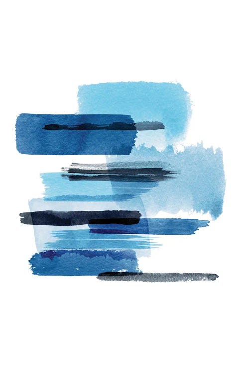 Big Watercolor Strokes Blue