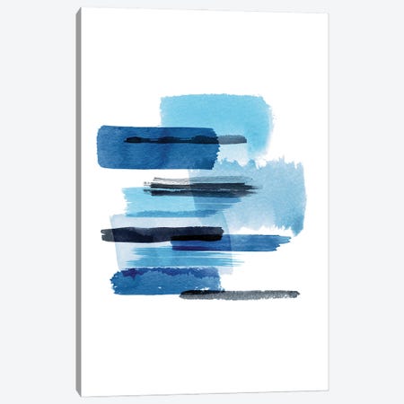 Big Watercolor Strokes Blue Canvas Print #NDE173} by Ninola Design Art Print