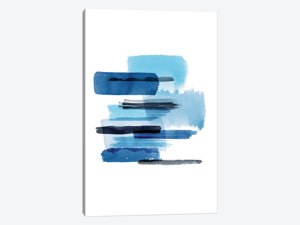 Big Watercolor Strokes Blue by Ninola Design 1-piece Canvas Print