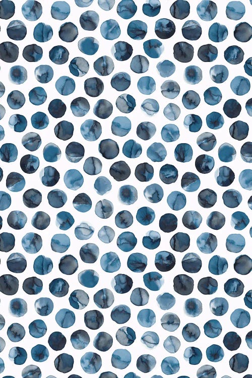 Colorful Ink Marbles Dots Blue by Ninola Design wall art