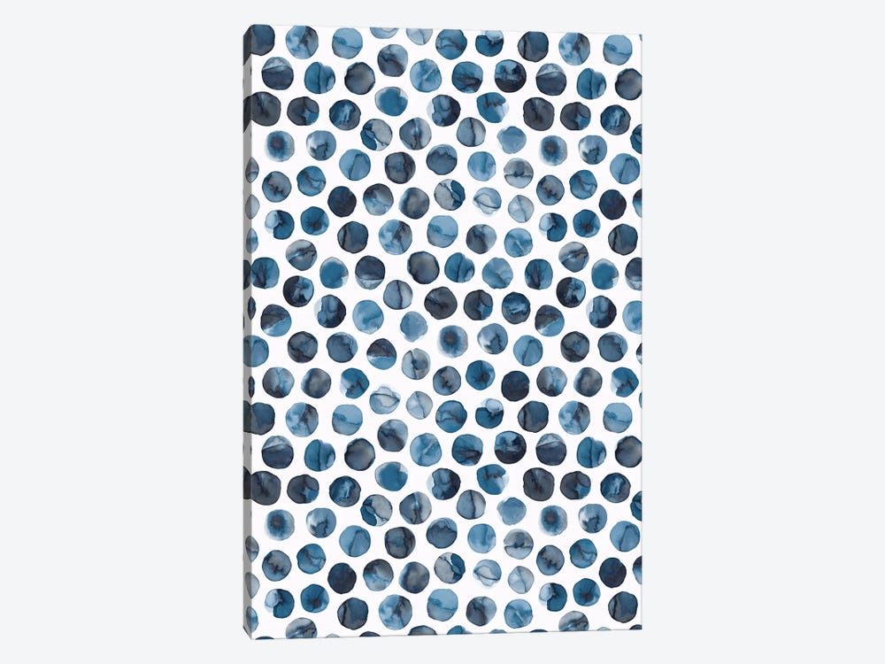 Colorful Ink Marbles Dots Blue by Ninola Design 1-piece Canvas Print