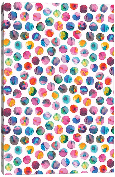 Colorful Ink Marbles Dots Multicolored Canvas Art Print - Ninola Design