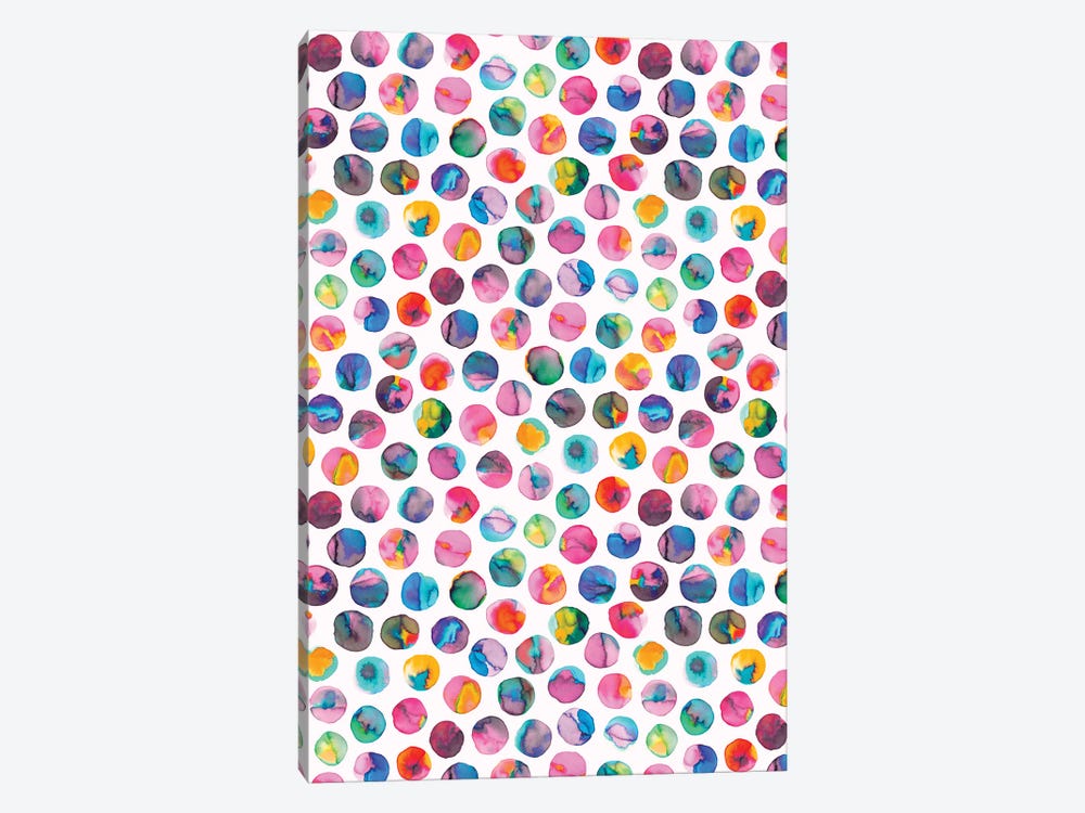 Colorful Ink Marbles Dots Multicolored by Ninola Design 1-piece Canvas Art