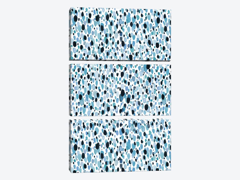 Dots Lightheart Blue by Ninola Design 3-piece Canvas Print