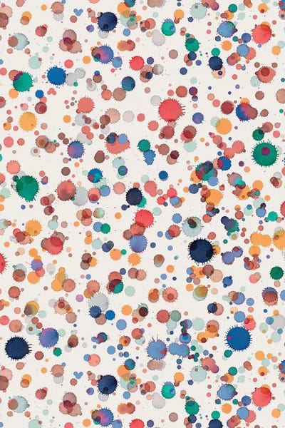 Polka Dot: Drops Watercolor Texture Blue Yellow by Ninola Design