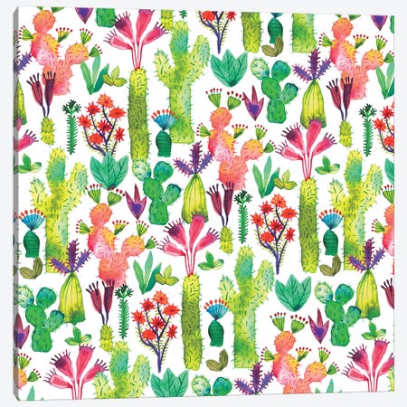 Cacti Garden Canvas Print #NDE17} by Ninola Design Canvas Wall Art