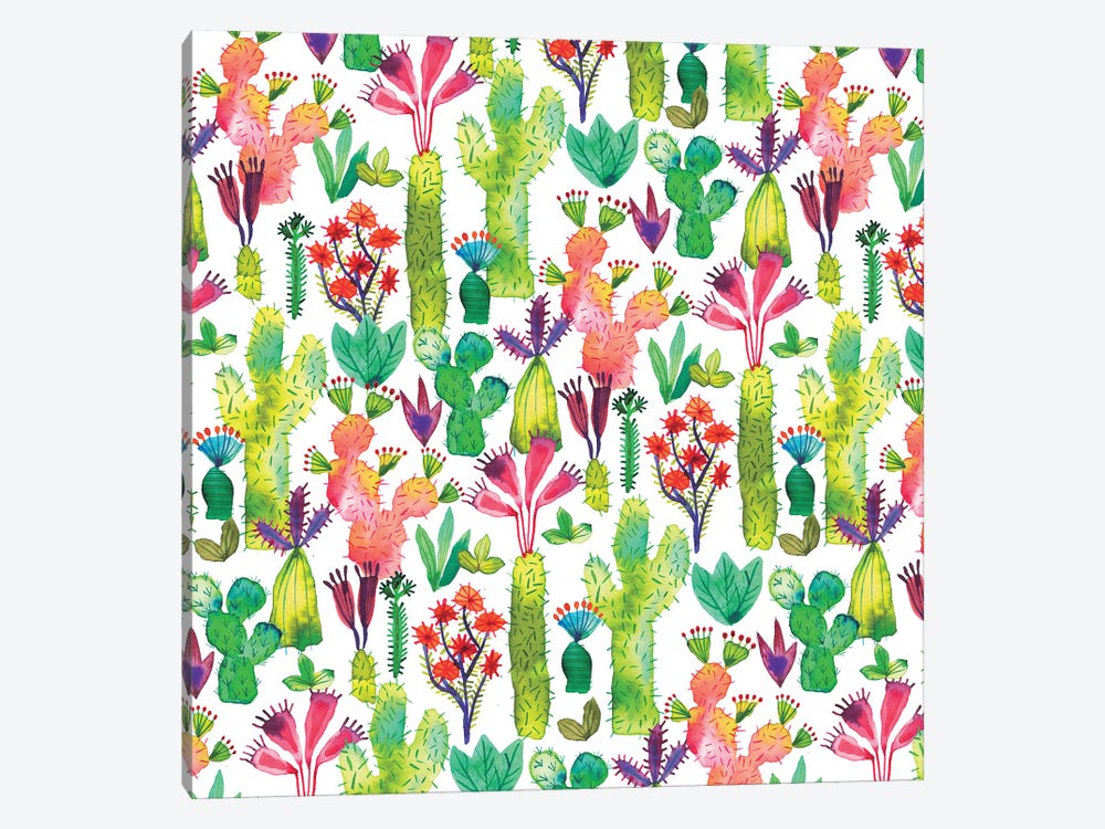 Cacti Garden by Ninola Design 1-piece Canvas Art Print