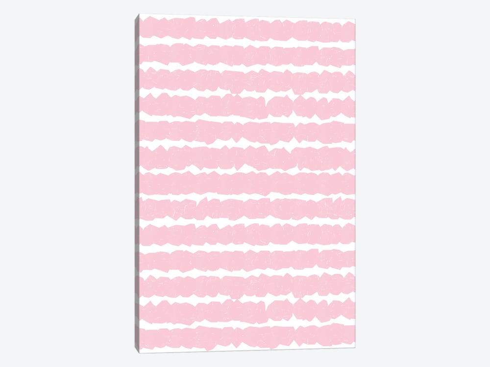 Geometric Lines Pink by Ninola Design 1-piece Canvas Art Print