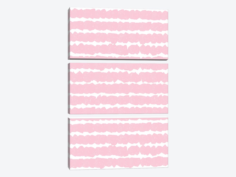 Geometric Lines Pink by Ninola Design 3-piece Art Print