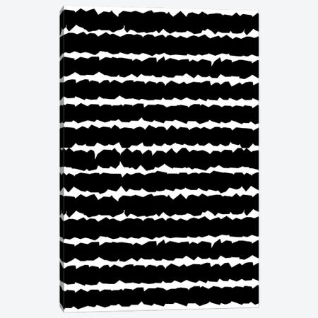 Geometric Lines Monochromatic Black Canvas Print #NDE181} by Ninola Design Canvas Wall Art