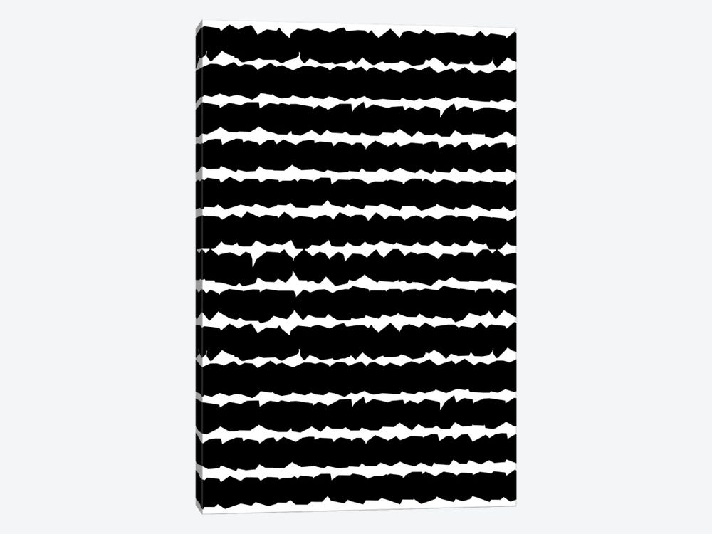 Geometric Lines Monochromatic Black by Ninola Design 1-piece Canvas Art