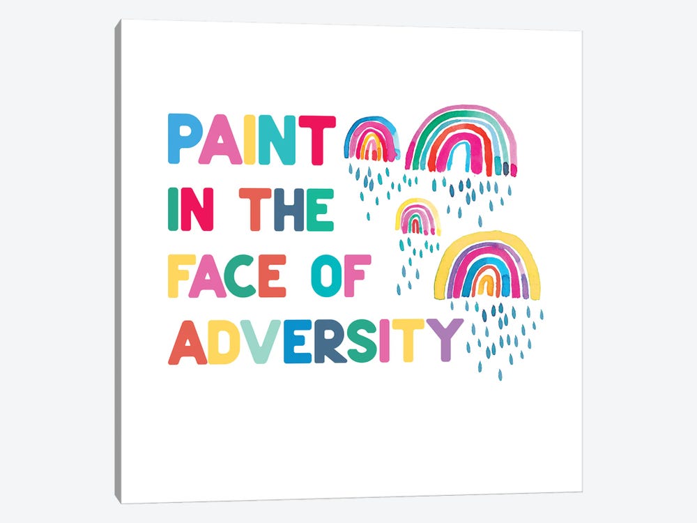 Paint In The Face Adversity Rainbows by Ninola Design 1-piece Canvas Art
