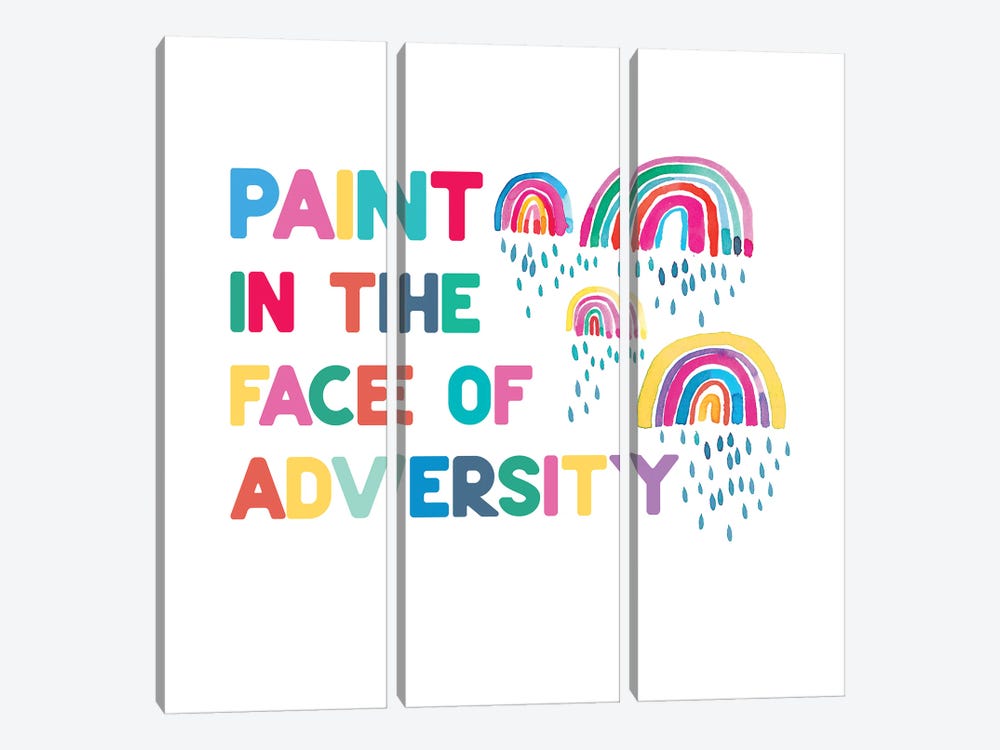 Paint In The Face Adversity Rainbows by Ninola Design 3-piece Canvas Art