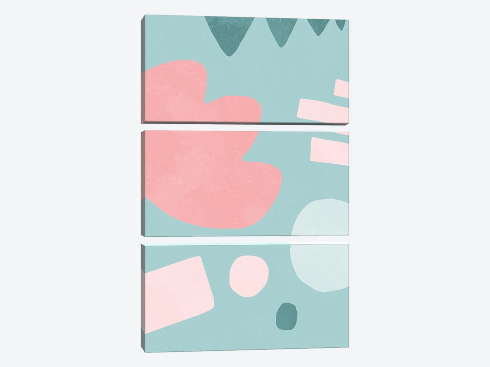 Organic Shapes Matisse Pop Pink by Ninola Design 3-piece Canvas Art Print