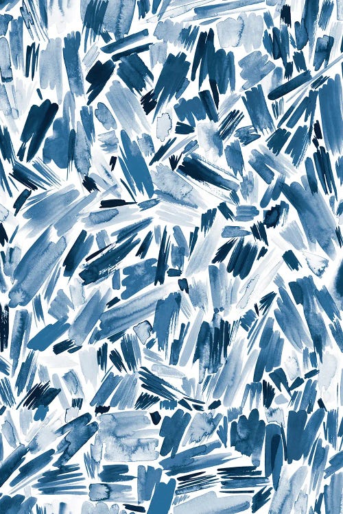 Watercolor Abstract Strokes Indigo by Ninola Design wall art