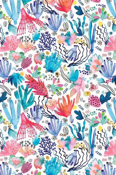 Ninola Design: Watercolor Coral Reef Multicolored by Ninola Design