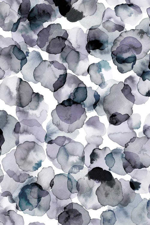 Watercolor Petals Gray