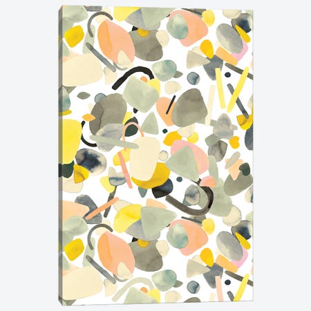 Abstract Geometric Shapes Yellow Canvas Print #NDE197} by Ninola Design Canvas Wall Art
