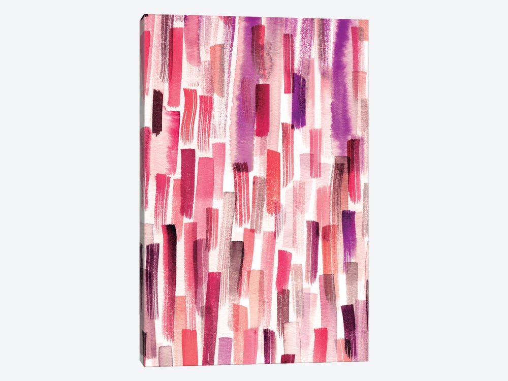Colorful Brushstrokes Coral by Ninola Design 1-piece Art Print