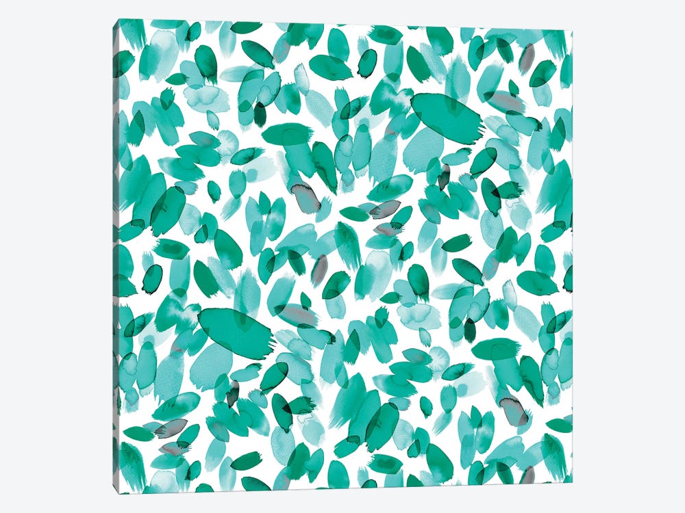 Abstract Petals Mint by Ninola Design 1-piece Canvas Art Print