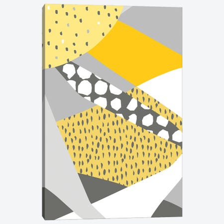 Graphic Patchwork Illuminating Yellow Ultimate Canvas Print #NDE201} by Ninola Design Art Print