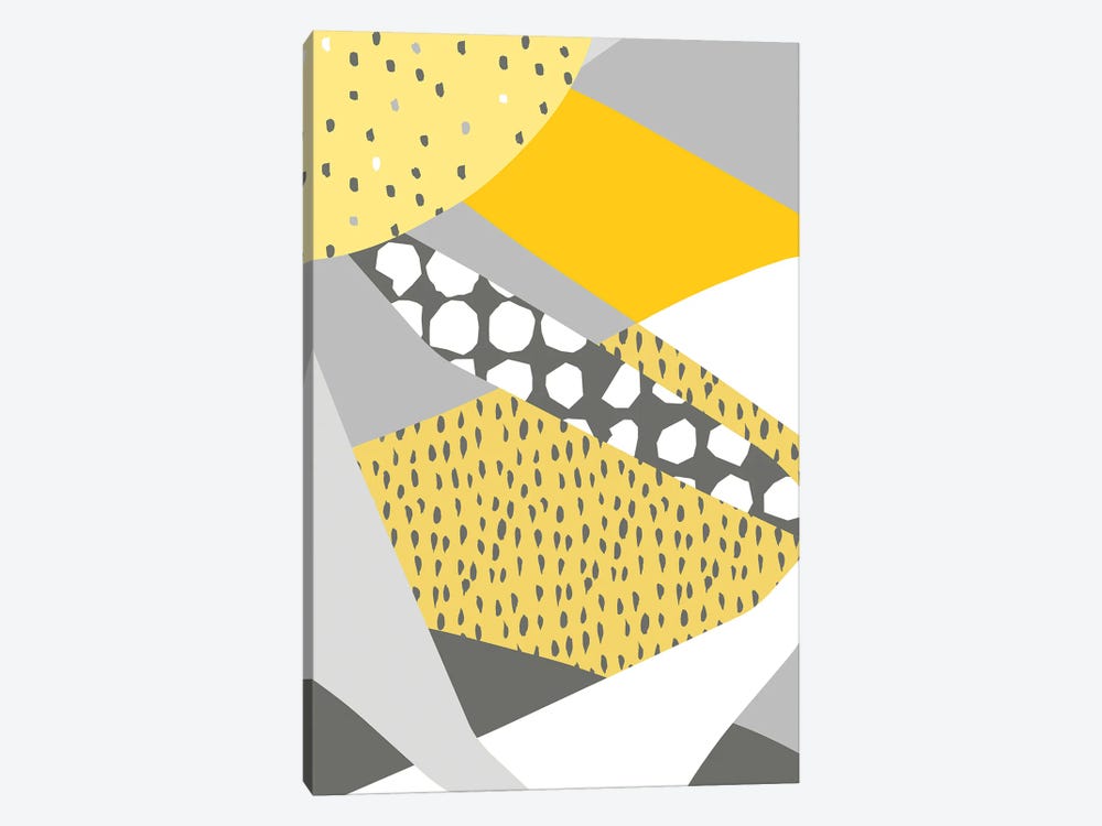 Graphic Patchwork Illuminating Yellow Ultimate by Ninola Design 1-piece Canvas Art