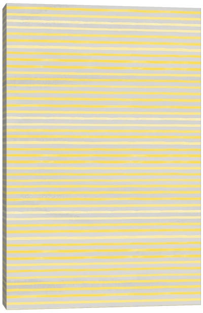 Marker Stripes Illuminating Yellow Ultimate Canvas Art Print - Pantone 2021 Ultimate Gray & Illuminating