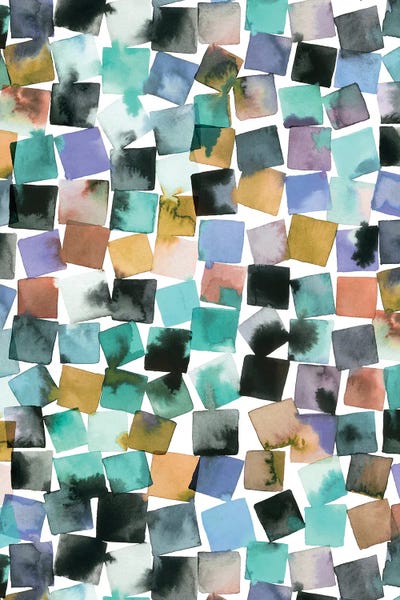 Watercolor Geometric Abstract Plaids by Ninola Design canvas print