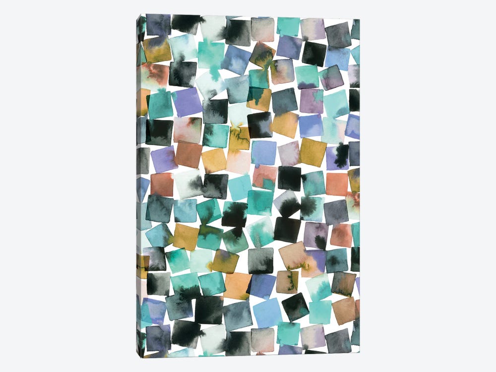 Watercolor Geometric Abstract Plaids by Ninola Design 1-piece Canvas Print