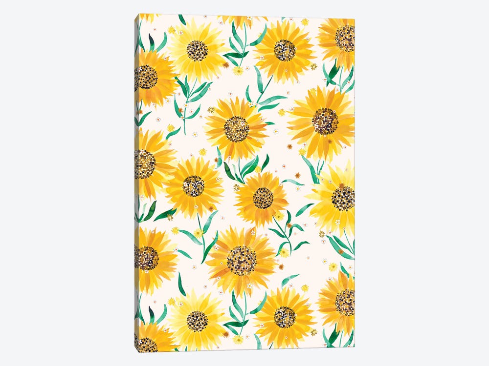 Summer Floral Sunflowers Cozy by Ninola Design 1-piece Canvas Art