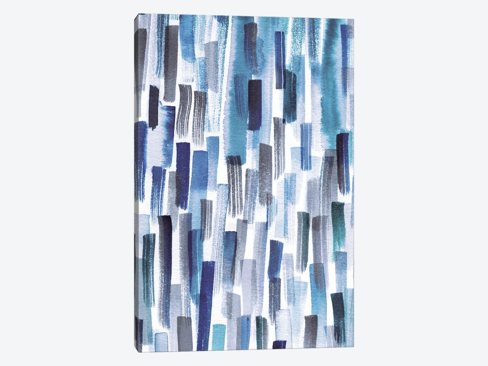 Colorful Brushstrokes Indigo by Ninola Design 1-piece Art Print