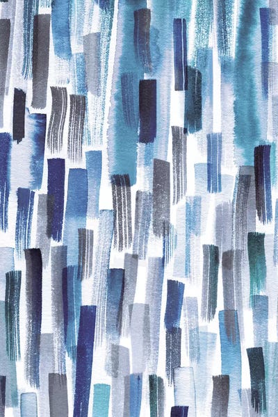 Abstract Watercolors: Colorful Brushstrokes Indigo by Ninola Design