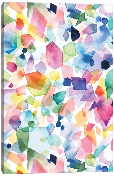 Watercolor Crystals Agates And Gems Canvas Art Print - Colorful Abstracts